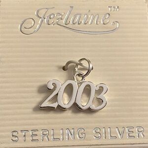 Jezlaine 925 Sterling Silver “2003” Charm Pendant Split Ring Bail